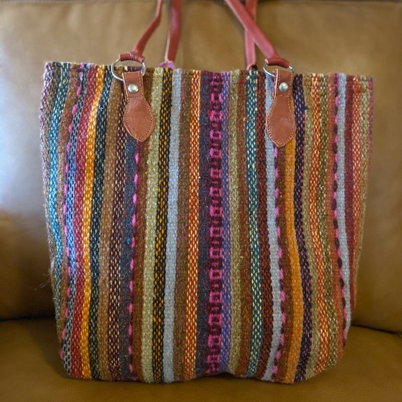 Rustic bohemian eclectic handwoven tribal wool funky colorful computer bag purse - Picture 10 of 10